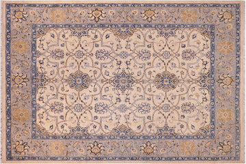 handmade Traditional Kafkaz Chobi Ziegler Ivory Gray Hand Knotted RECTANGLE 100% WOOL area rug 9 x 11